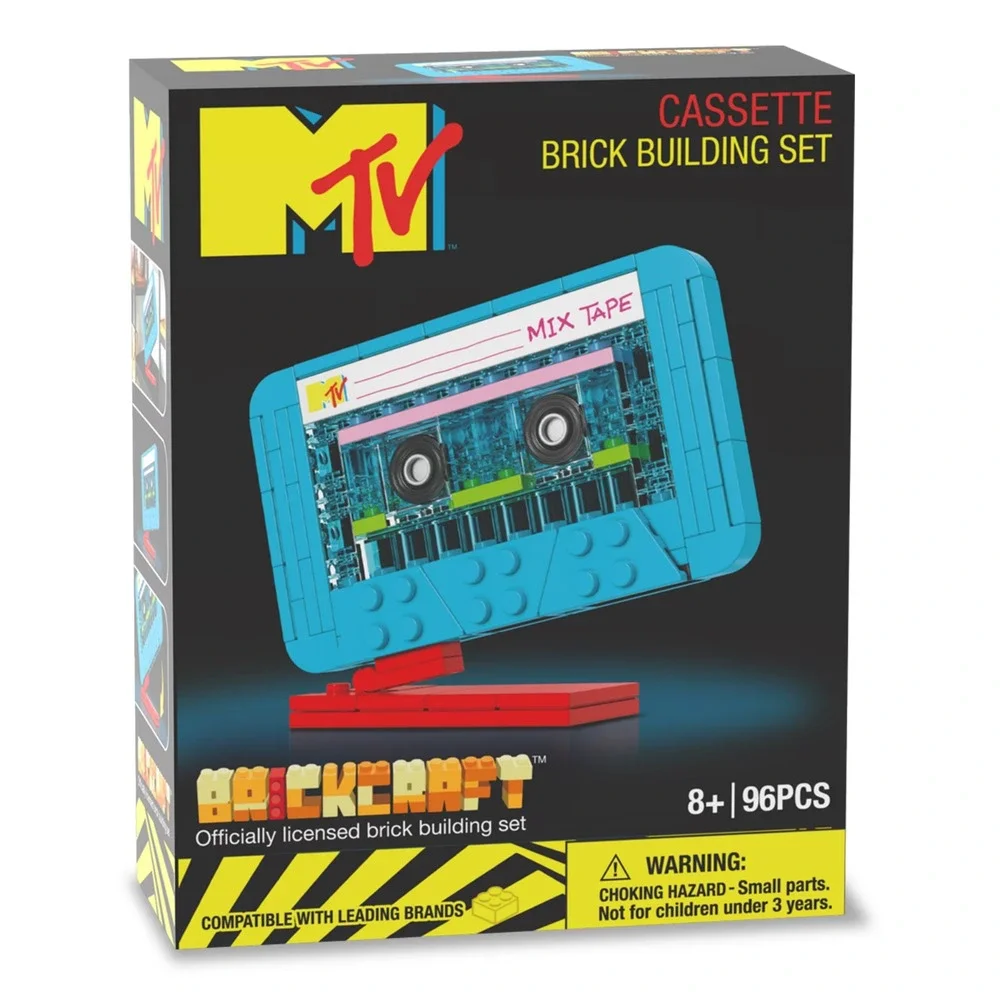 Brickcraft MTV Retro 80s Cassette Tape Brick Building Set 96 pcs Age 8+